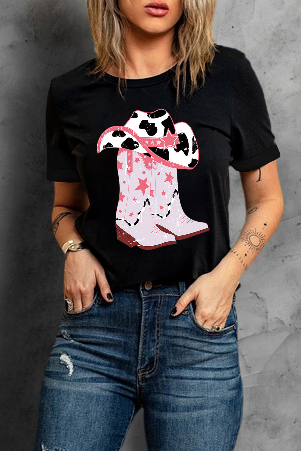 Cowboy Hat and Boots Graphic Tee The Stout Steer