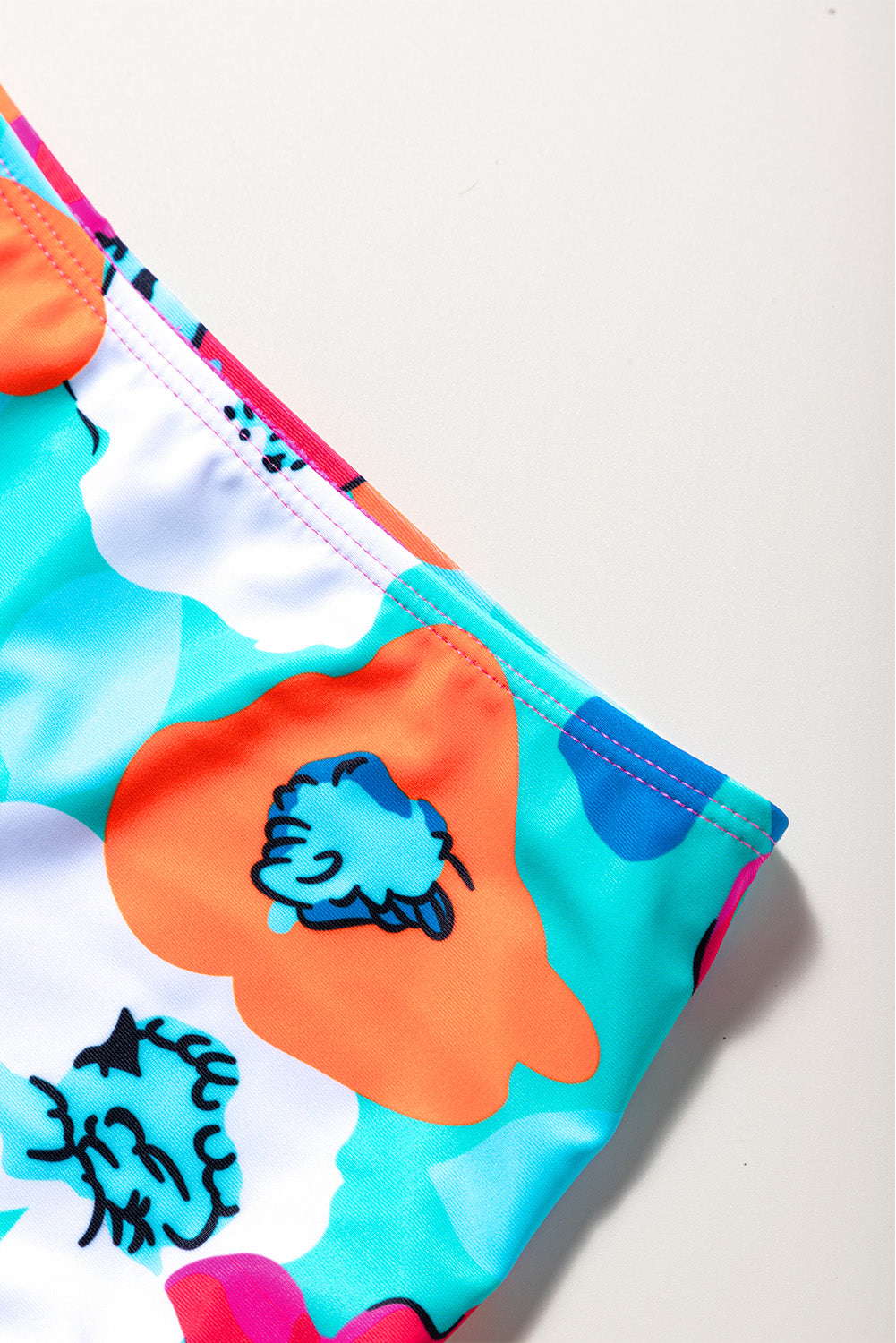 Cropped Swim Top and Floral Bottoms Set The Stout Steer