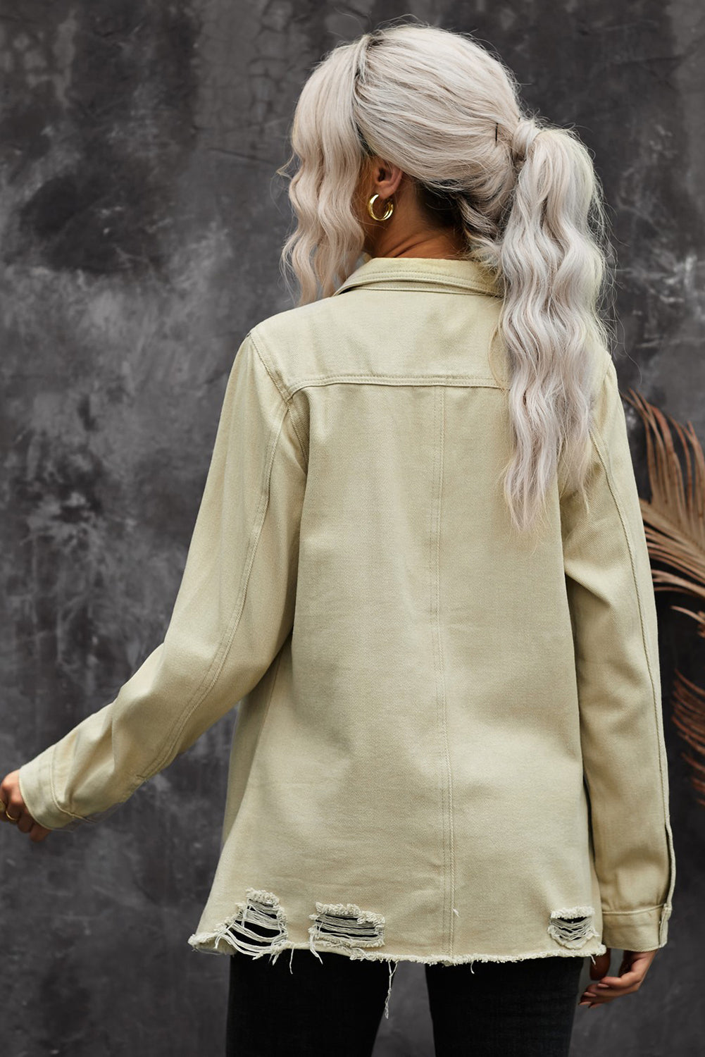 Distressed Snap Down Denim Jacket The Stout Steer