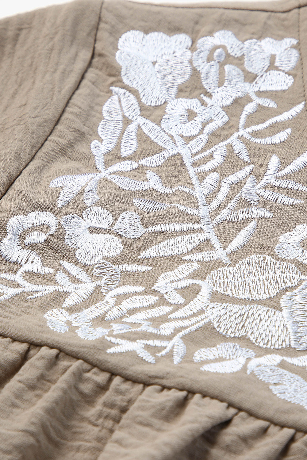 Embroidered Round Neck Short Sleeve Blouse The Stout Steer