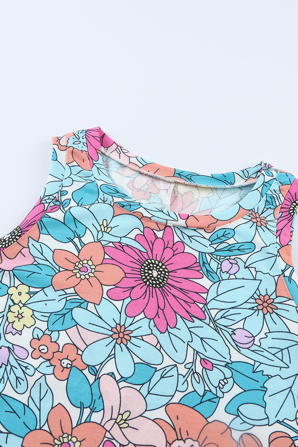 Floral Round Neck Sleeveless Dress The Stout Steer