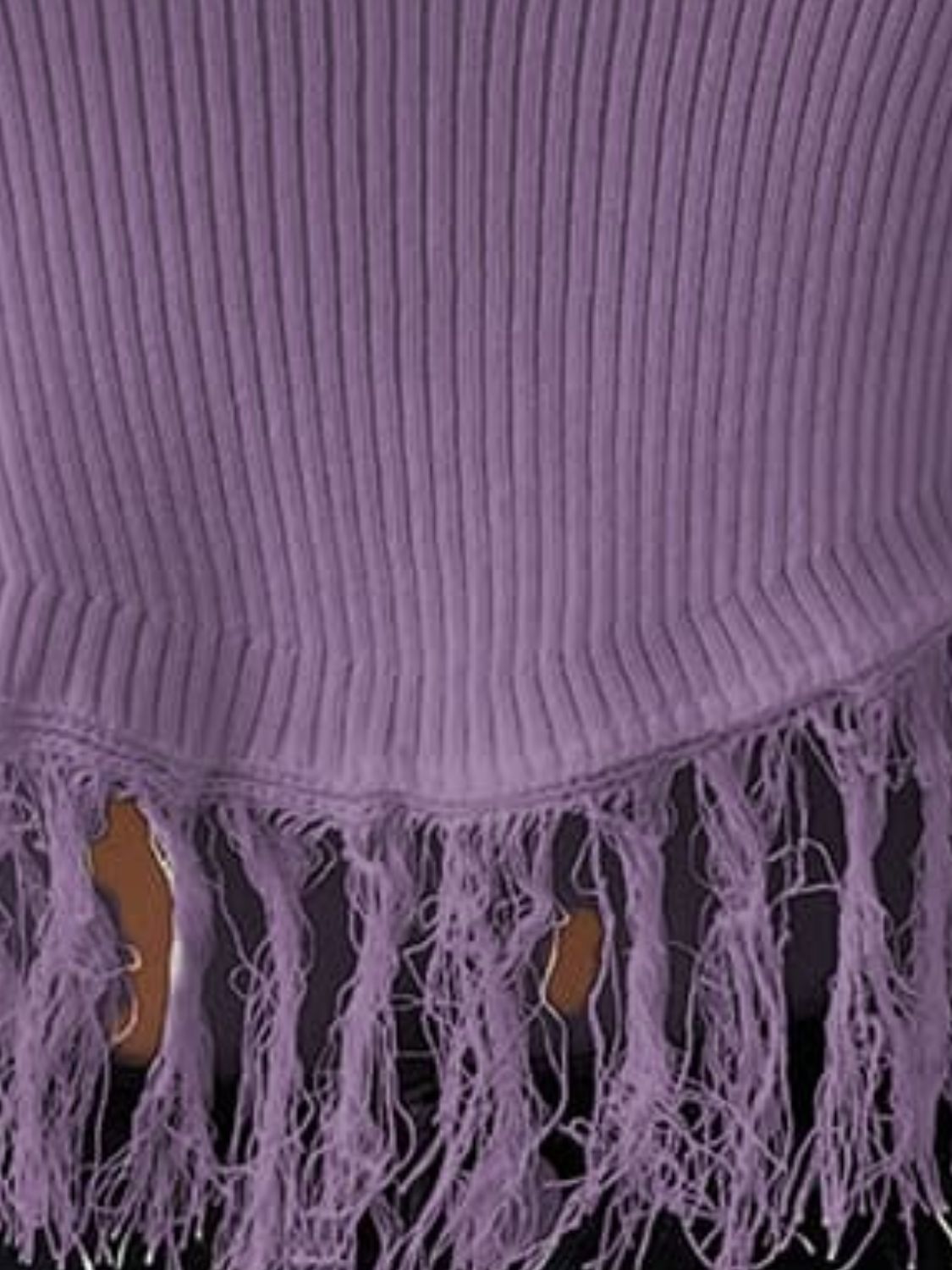 Fringe Hem Round Neck Ribbed Knit Tank The Stout Steer