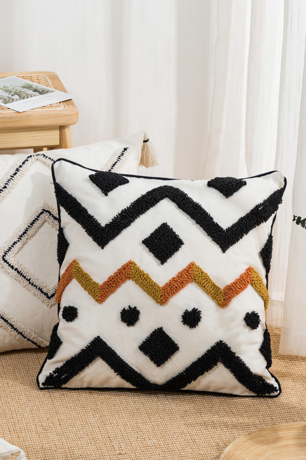 Geometric Embroidered Decorative Throw Pillow Case The Stout Steer
