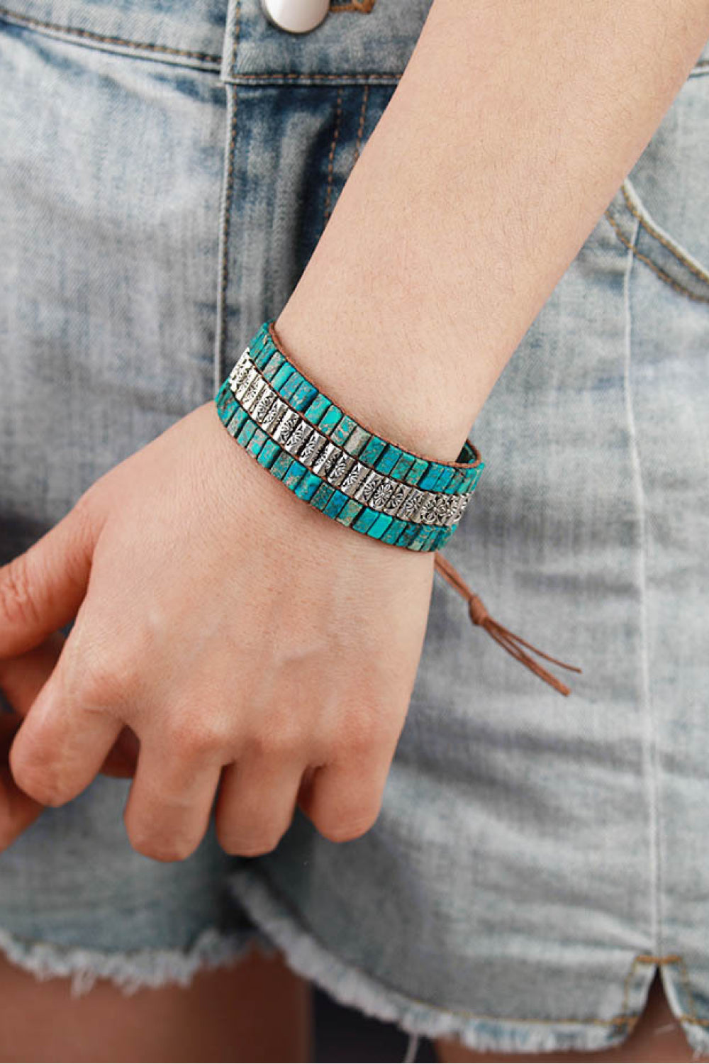 Handmade Triple Layer Natural Stone Bracelet The Stout Steer