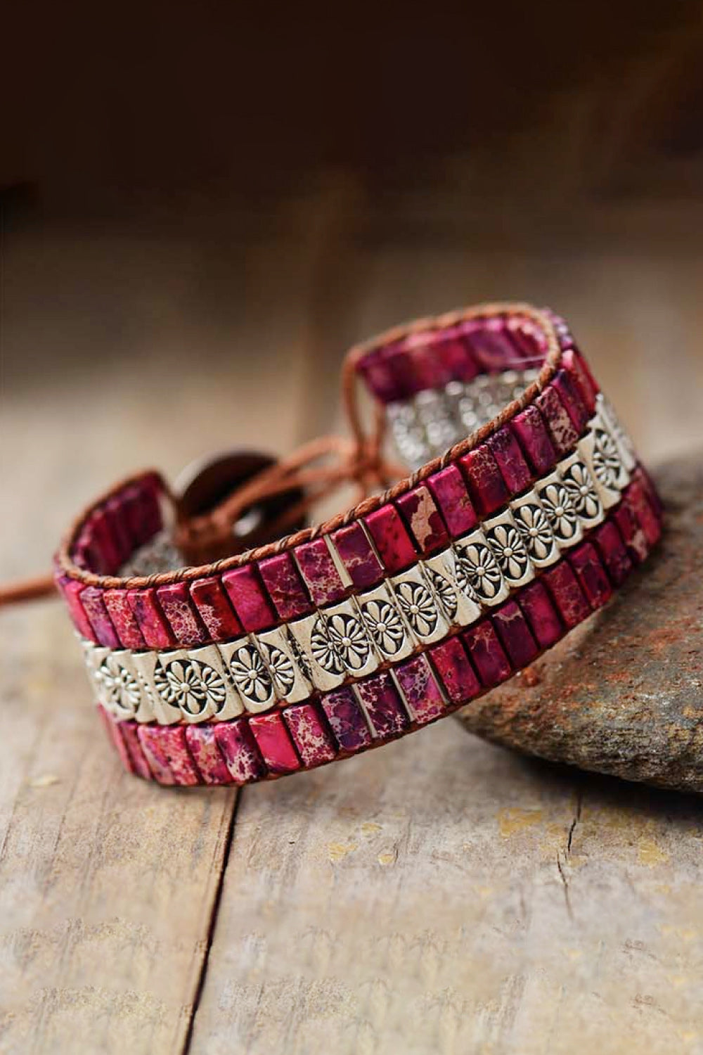 Handmade Triple Layer Natural Stone Bracelet The Stout Steer