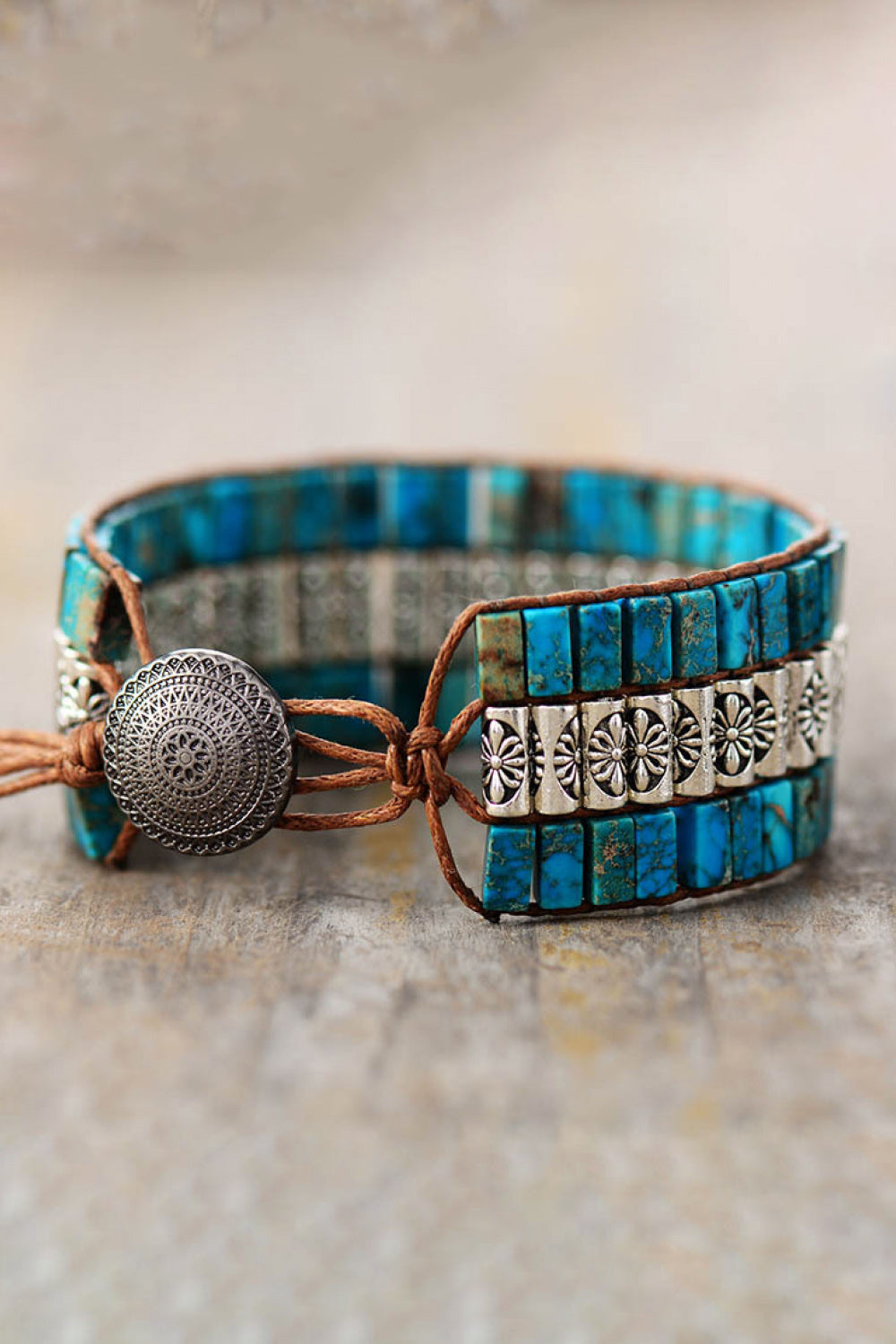 Handmade Triple Layer Natural Stone Bracelet The Stout Steer