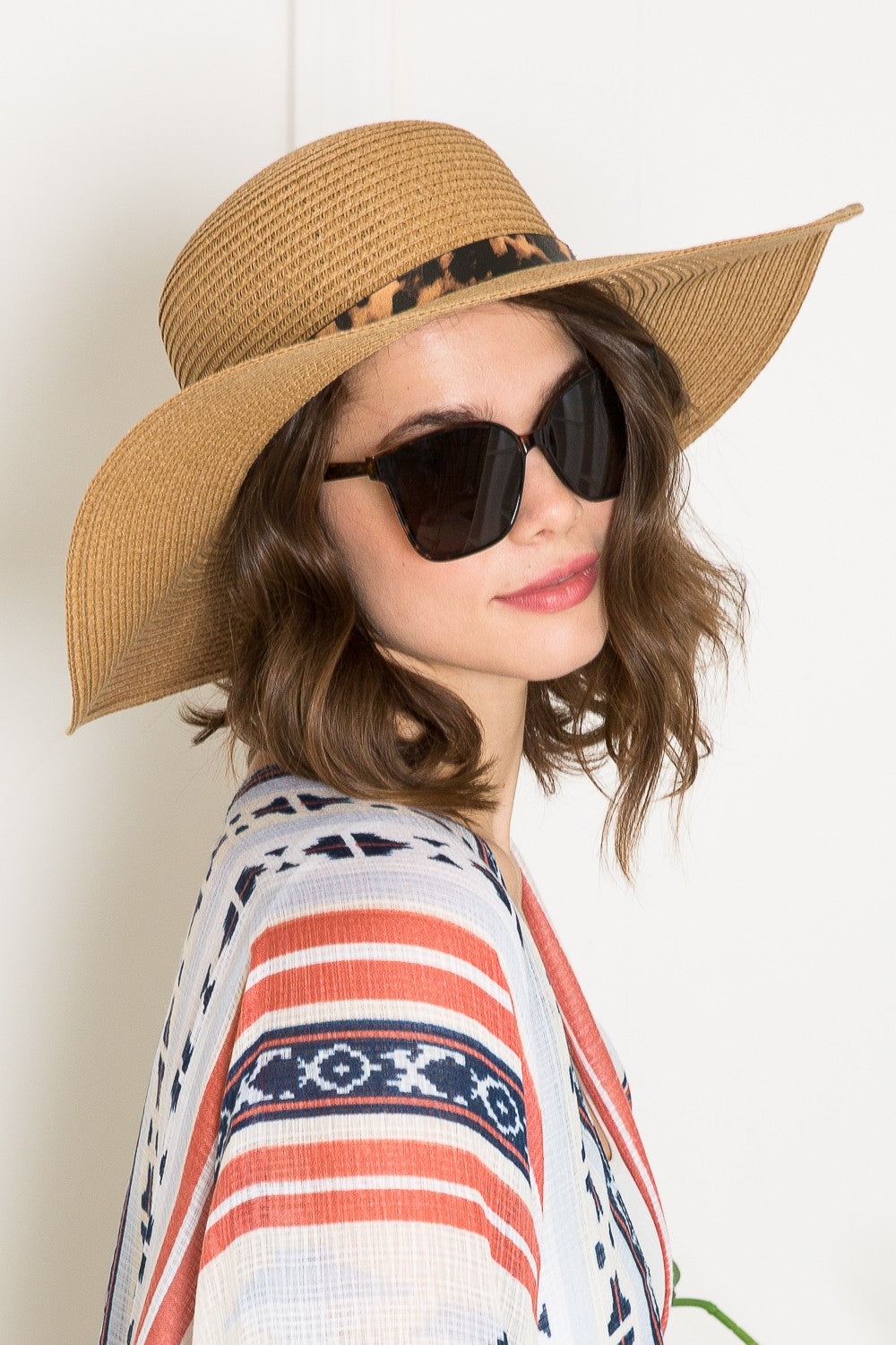 Justin Taylor Printed Belt Sunhat in Beige The Stout Steer