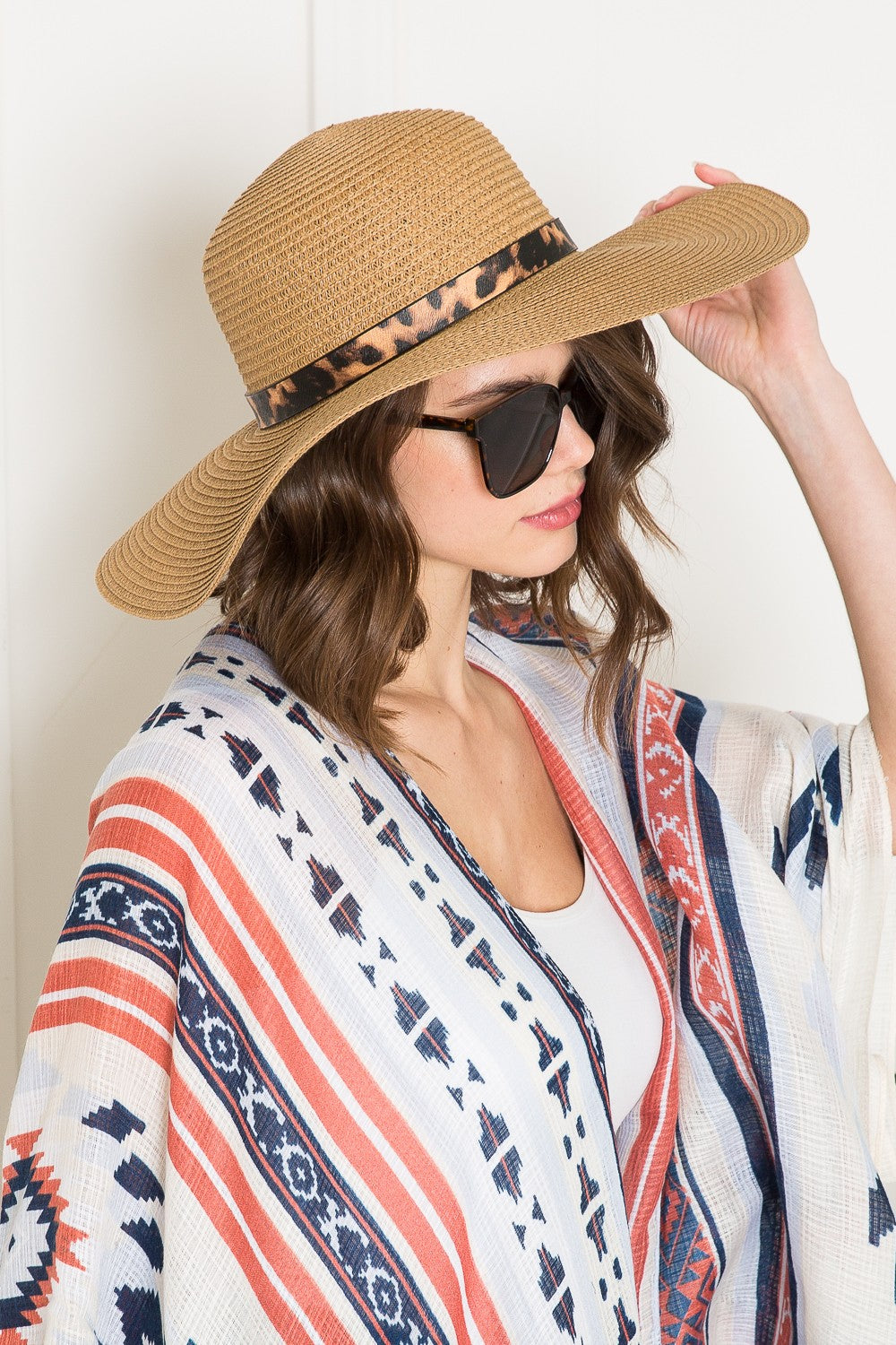 Justin Taylor Printed Belt Sunhat in Beige The Stout Steer