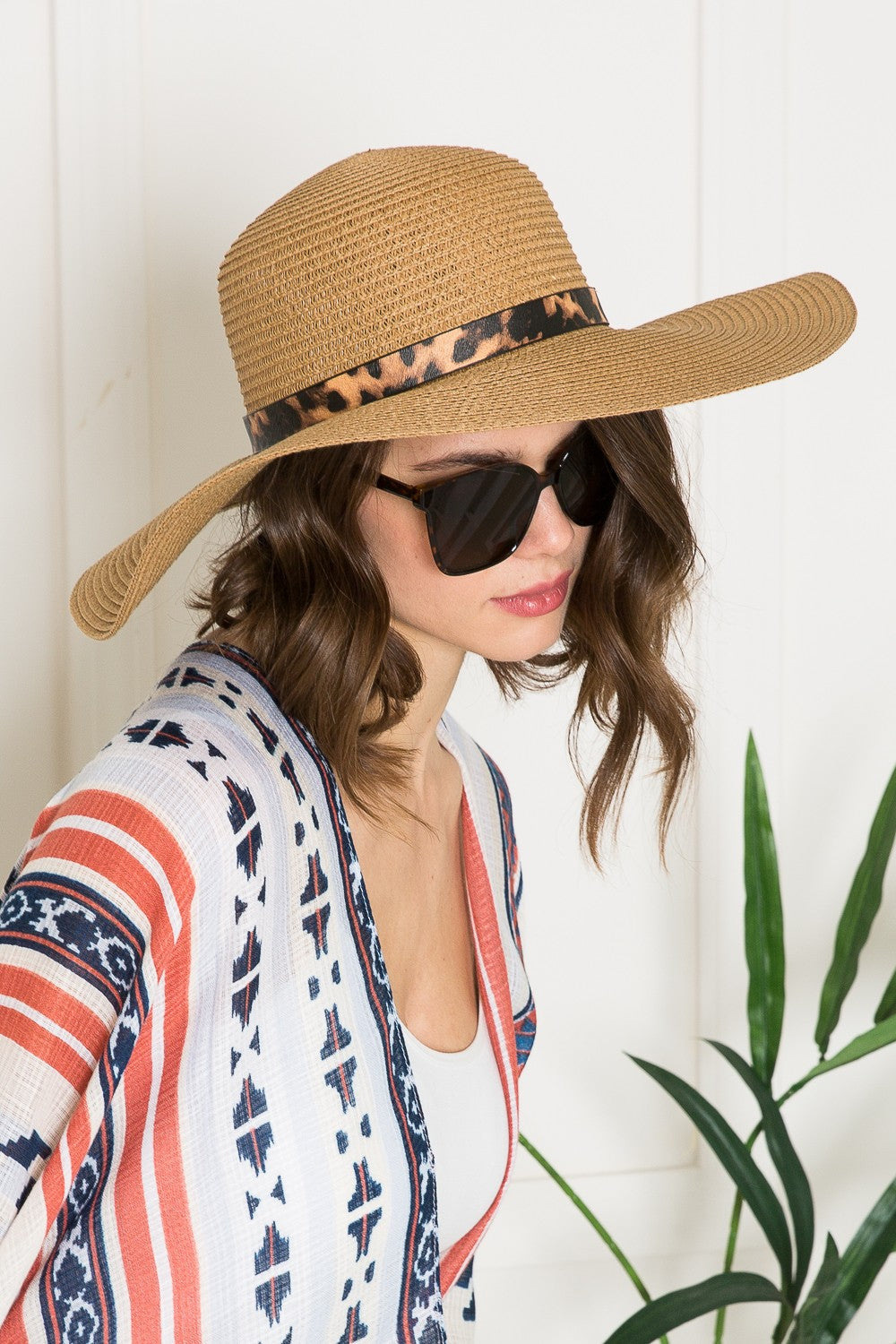 Justin Taylor Printed Belt Sunhat in Beige The Stout Steer