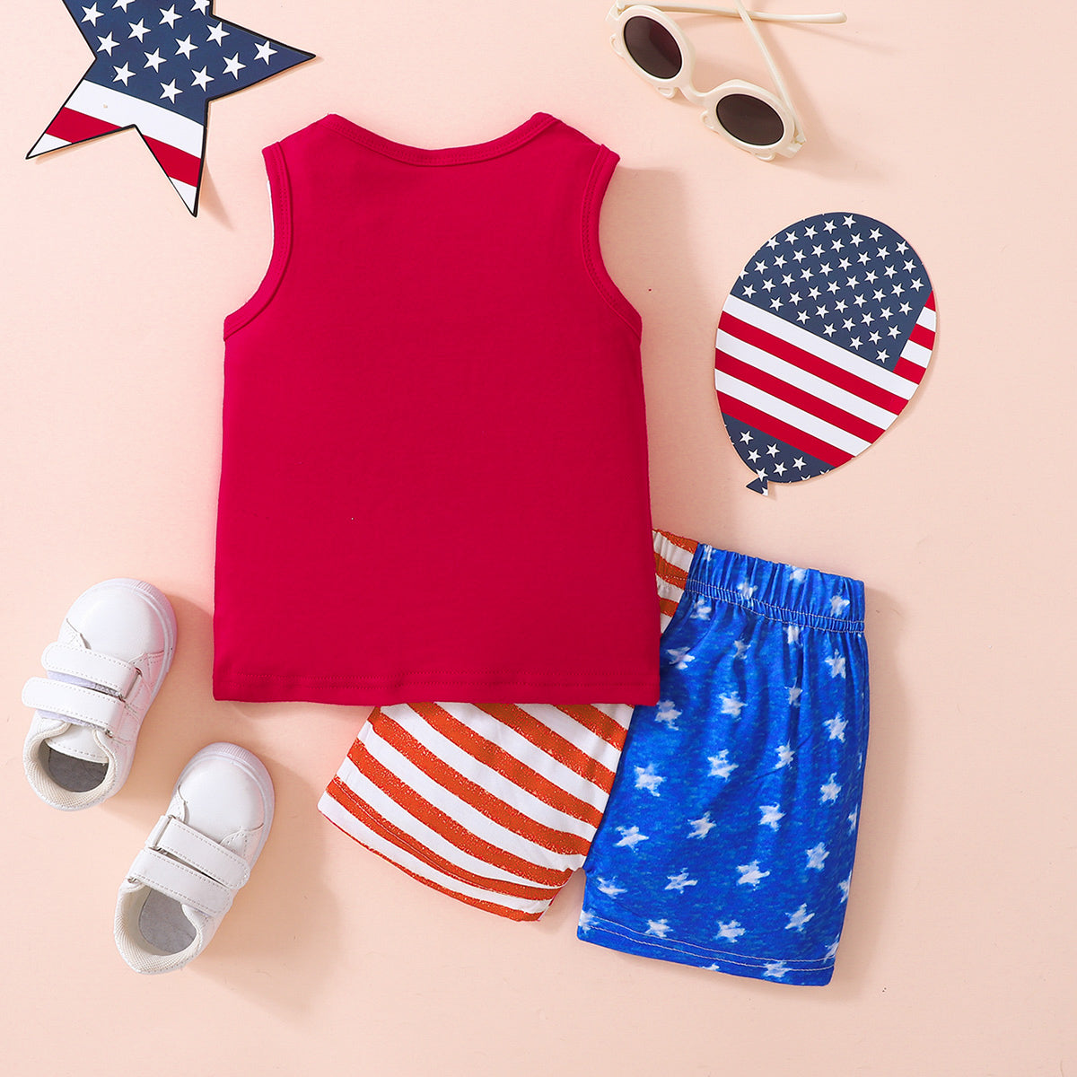 Kids USA Graphic Tank and Star and Stripe Shorts Set The Stout Steer
