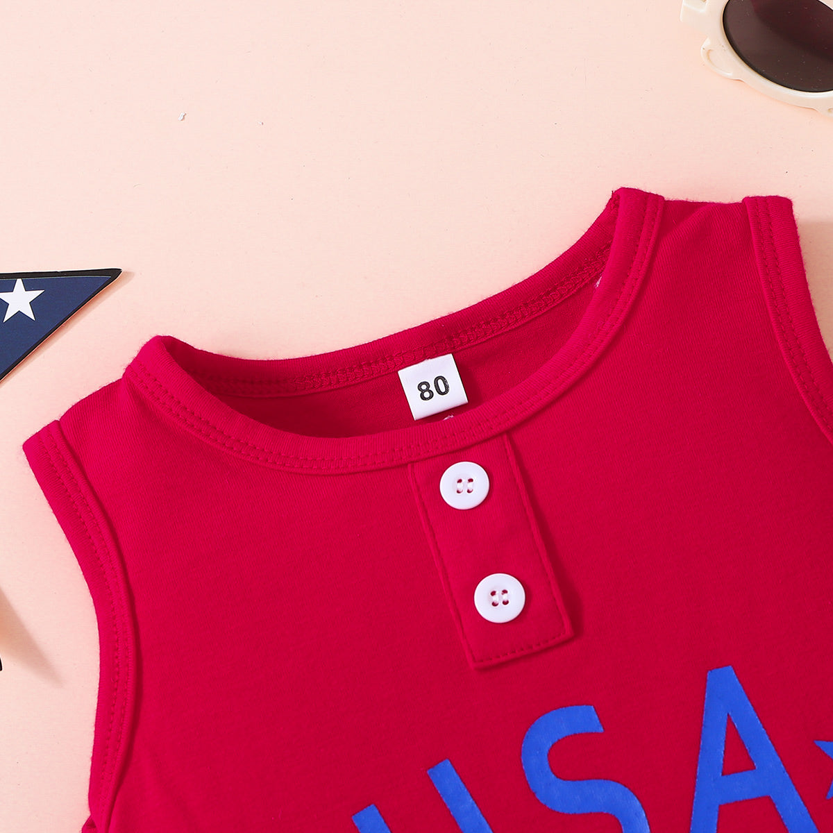 Kids USA Graphic Tank and Star and Stripe Shorts Set The Stout Steer
