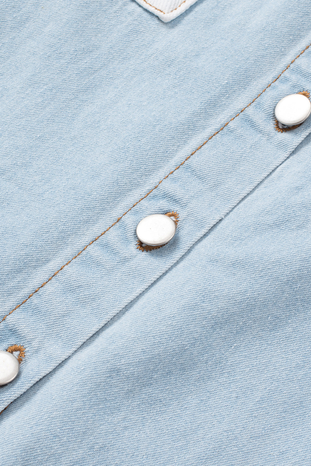 Leopard Contrast Denim Top The Stout Steer