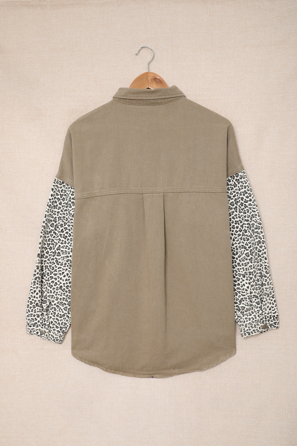 Leopard Contrast Denim Top The Stout Steer