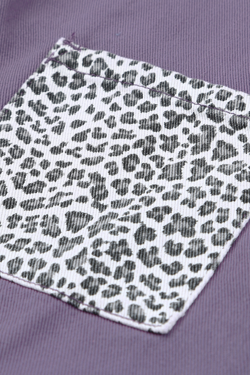 Leopard Contrast Denim Top The Stout Steer