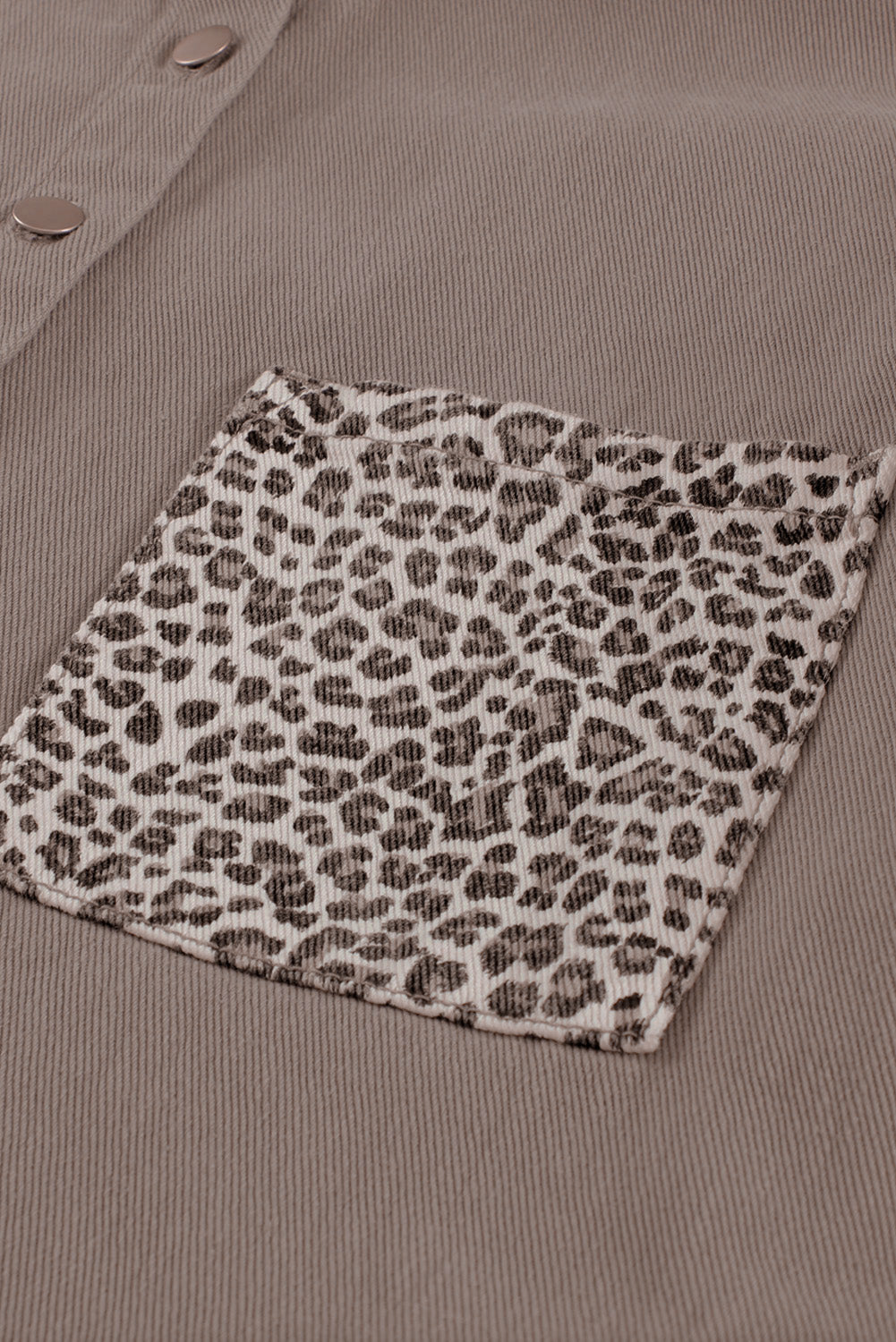 Leopard Contrast Denim Top The Stout Steer