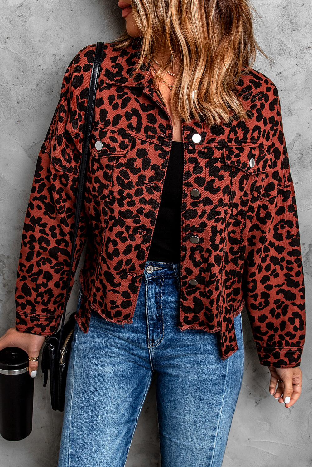 Leopard Print Raw Hem Jacket The Stout Steer