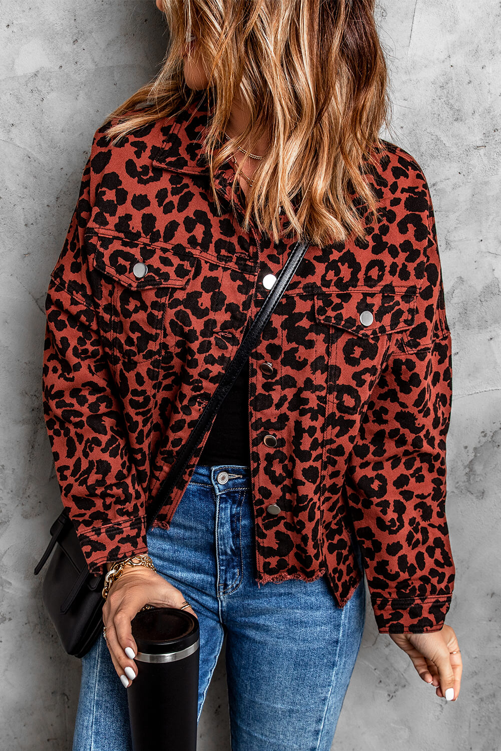 Leopard Print Raw Hem Jacket The Stout Steer
