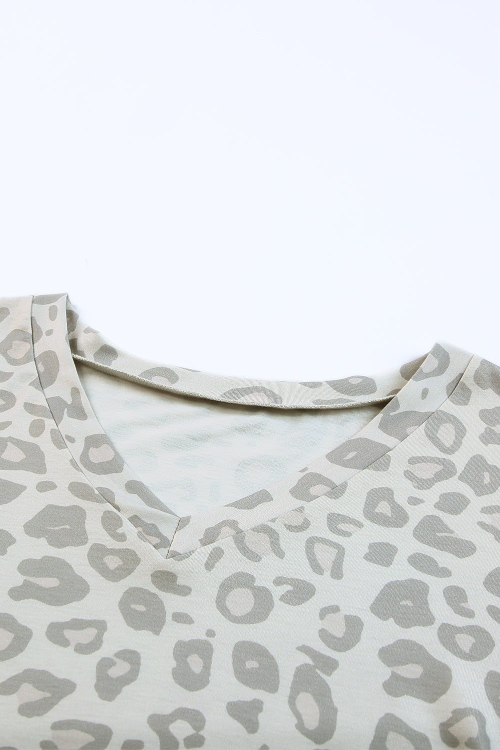 Leopard V-Neck Top and Drawstring Joggers Lounge Set The Stout Steer