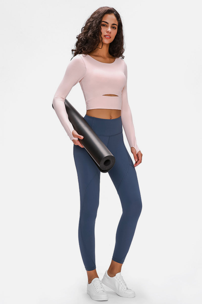 Long Sleeve Cropped Top With Sports Strap The Stout Steer