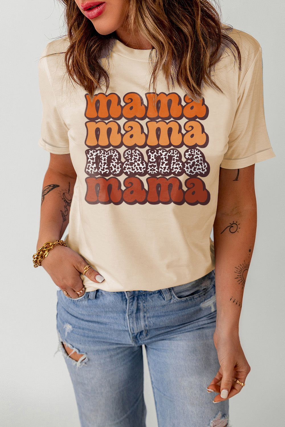 MAMA Graphic Cuffed Sleeve Tee The Stout Steer