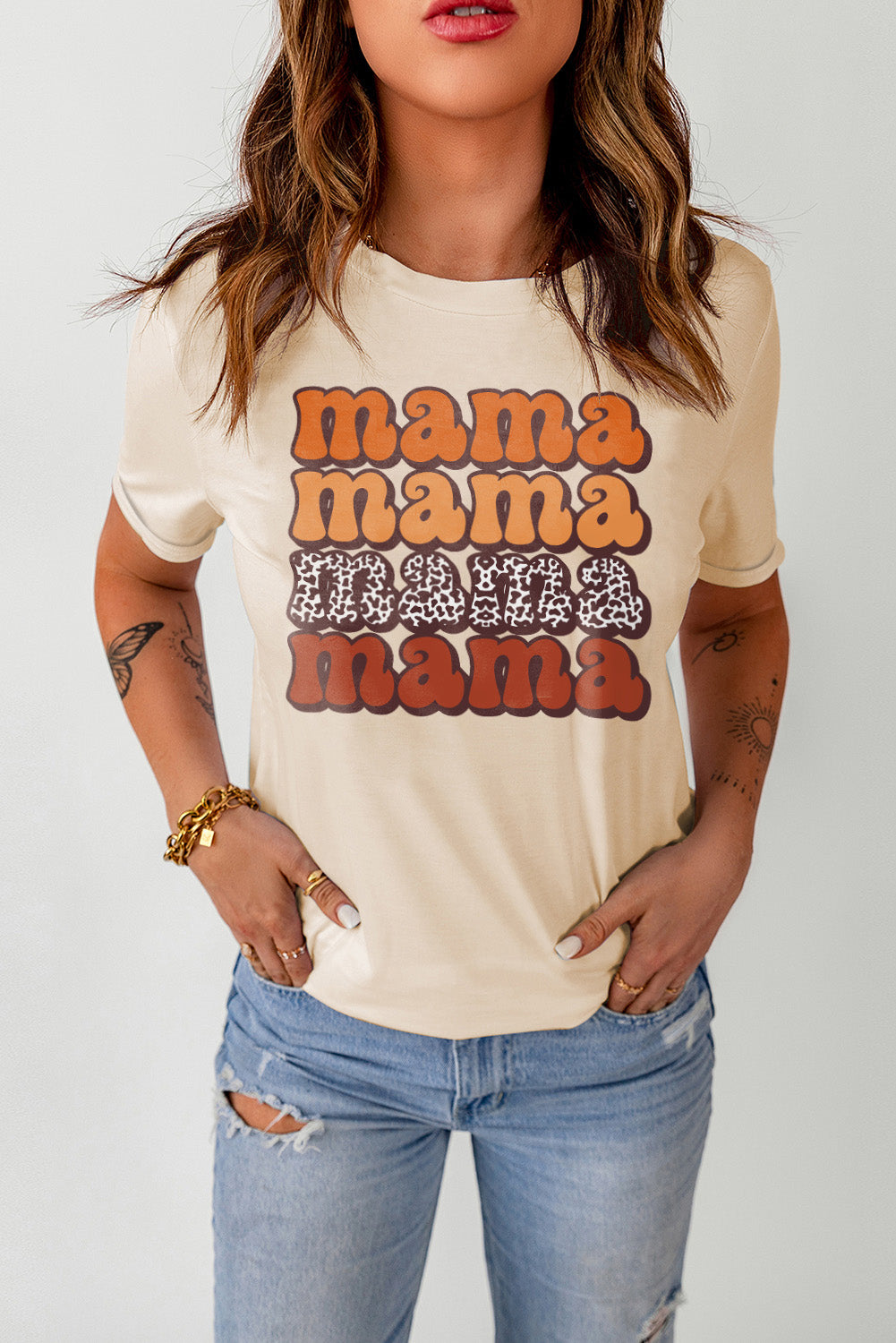 MAMA Graphic Cuffed Sleeve Tee The Stout Steer