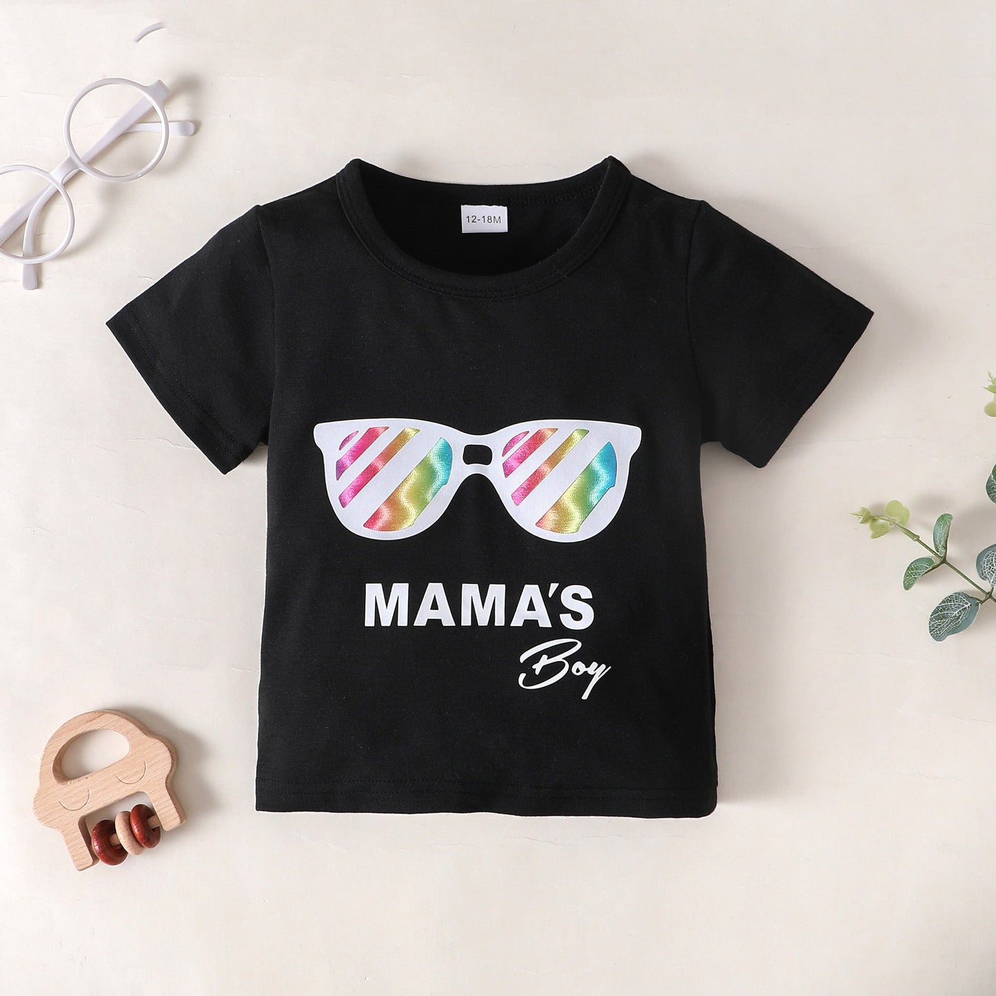 MAMA'S BOY Graphic T-Shirt and Camouflage Shorts Set The Stout Steer