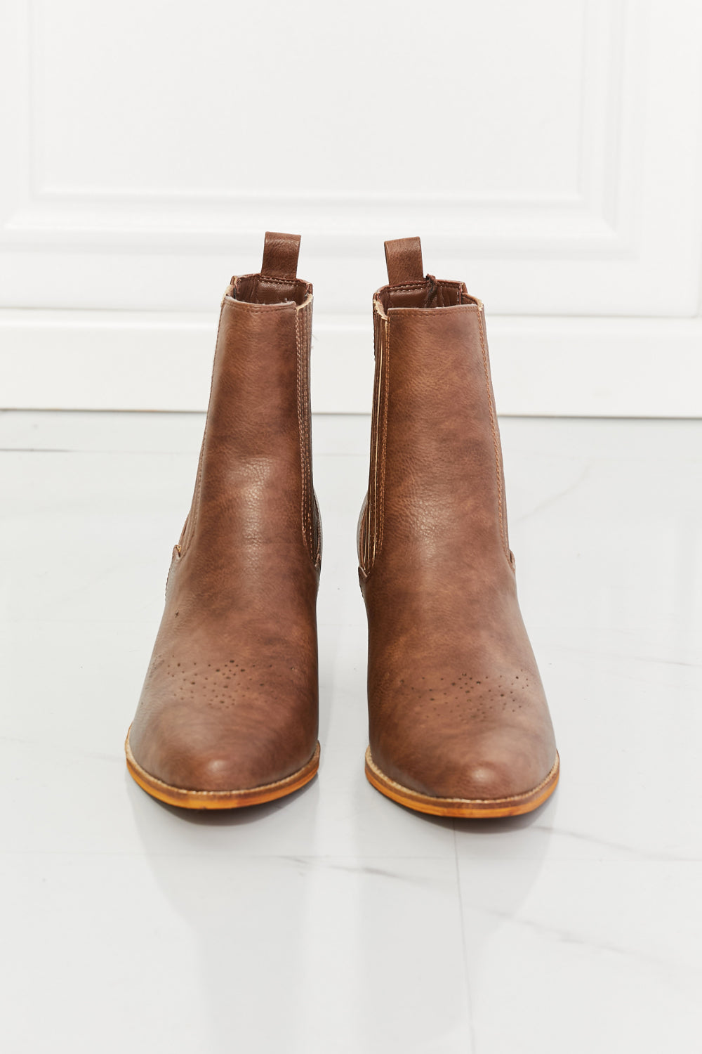 MMShoes Love the Journey Stacked Heel Chelsea Boot in Chestnut The Stout Steer
