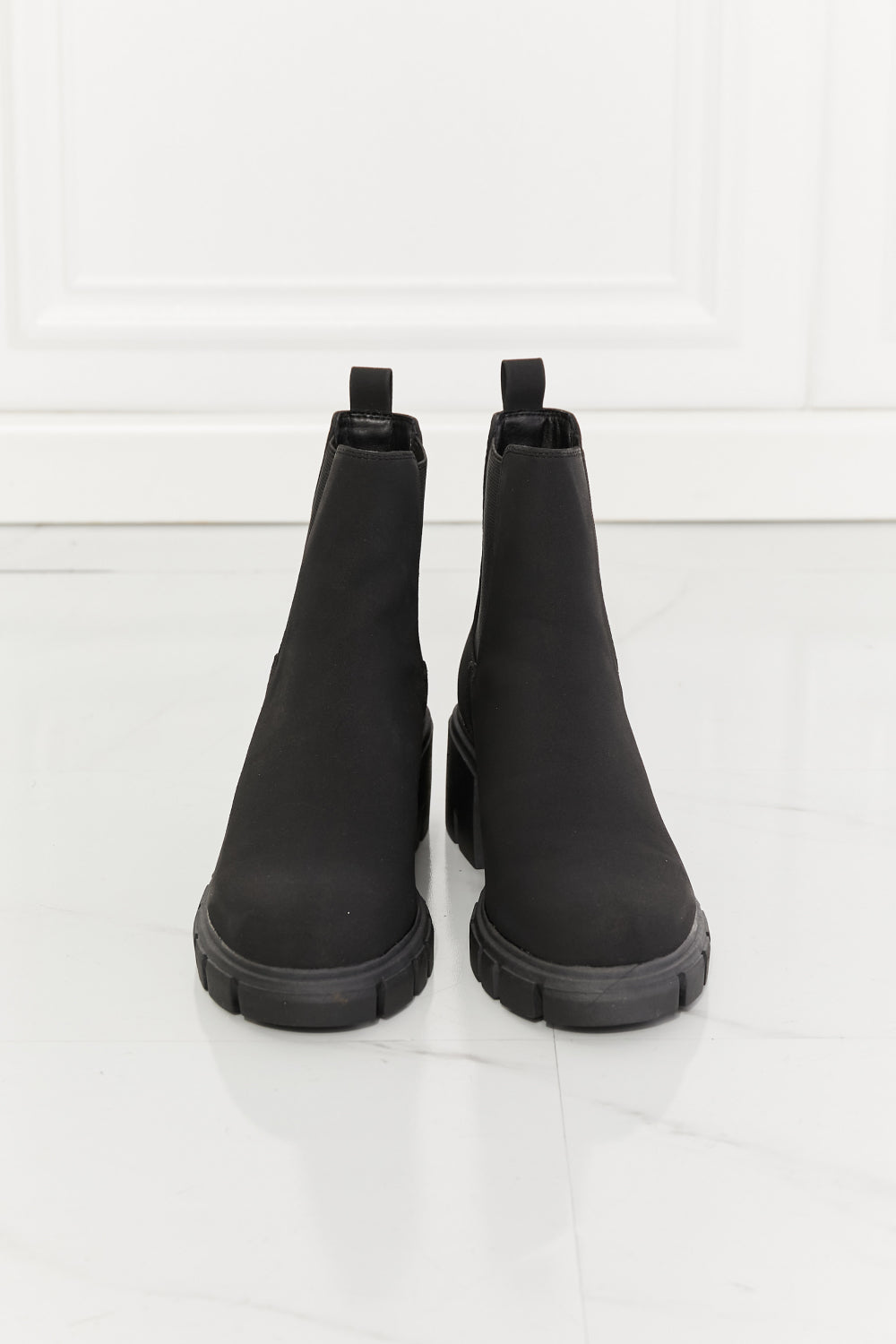 MMShoes Work For It Matte Lug Sole Chelsea Boots in Black The Stout Steer