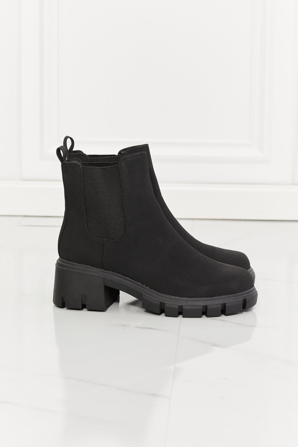 MMShoes Work For It Matte Lug Sole Chelsea Boots in Black The Stout Steer