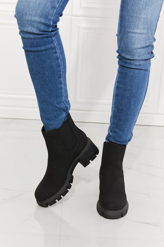 MMShoes Work For It Matte Lug Sole Chelsea Boots in Black The Stout Steer