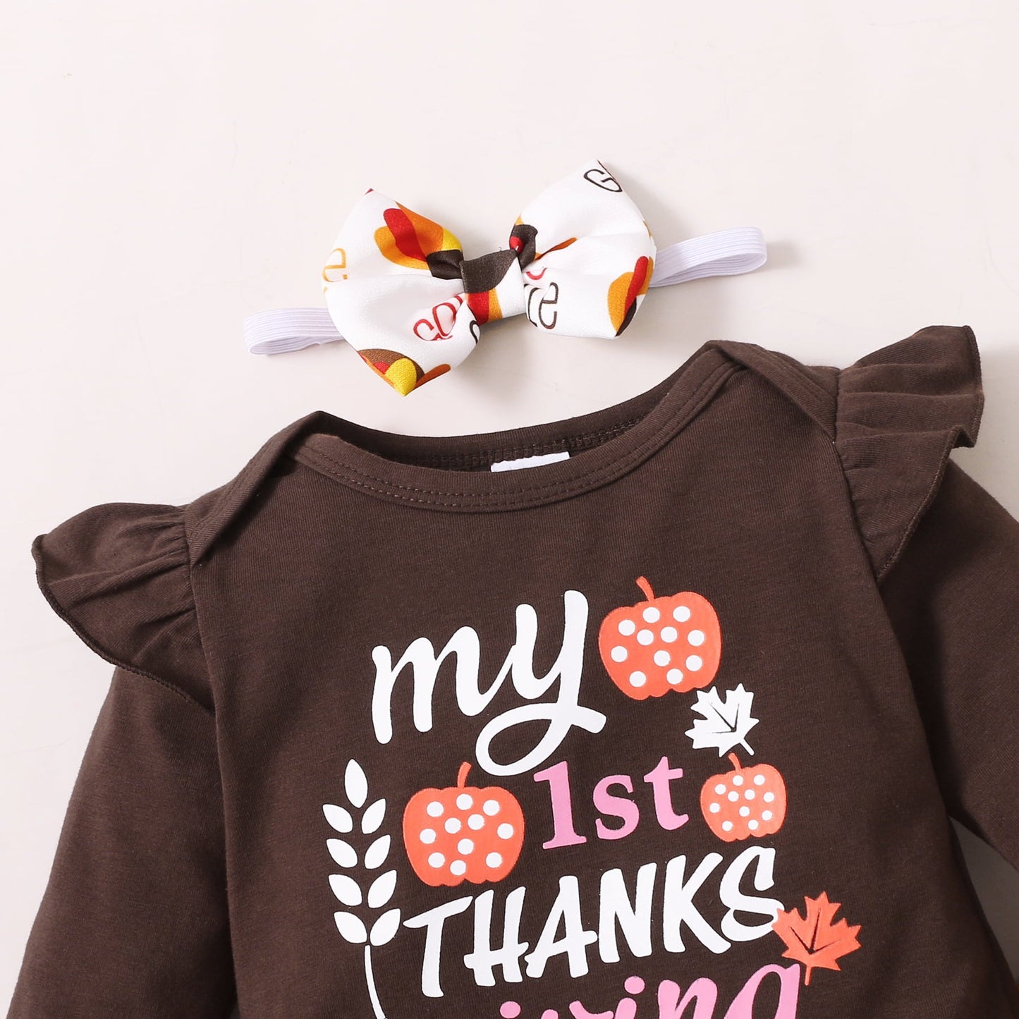 MY 1ST THANKS GIVING Graphic Bodysuit and Pants Set The Stout Steer