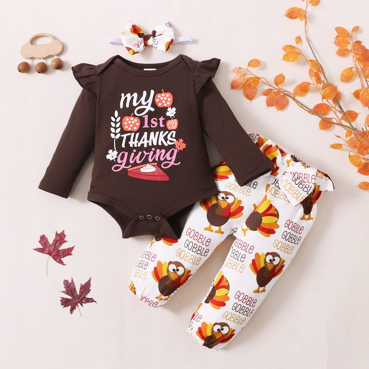 MY 1ST THANKS GIVING Graphic Bodysuit and Pants Set The Stout Steer