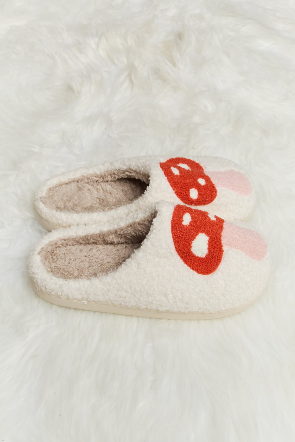 Melody Mushroom Print Plush Slide Slippers The Stout Steer