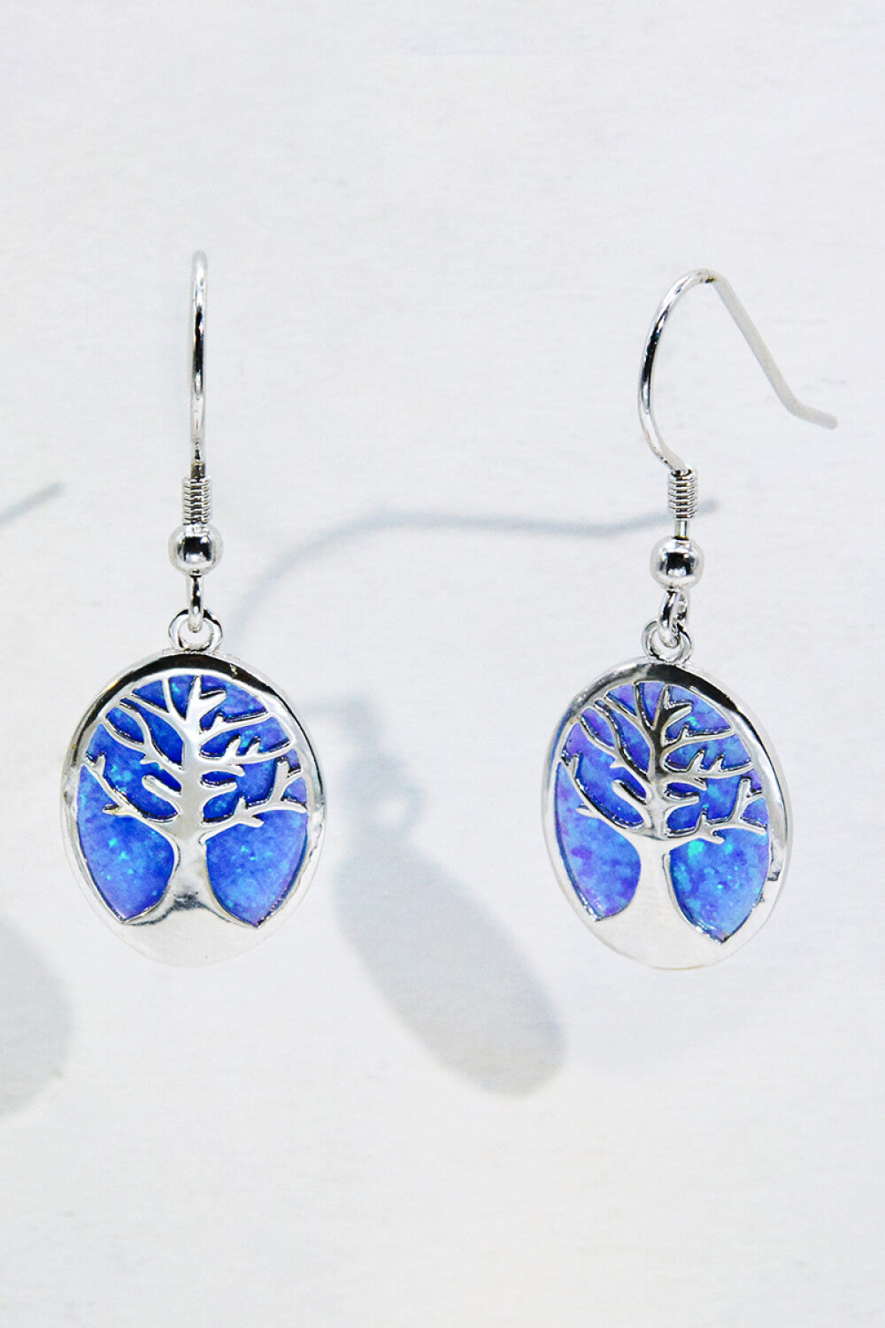 Opal Blue Platinum-Plated Drop Earrings The Stout Steer