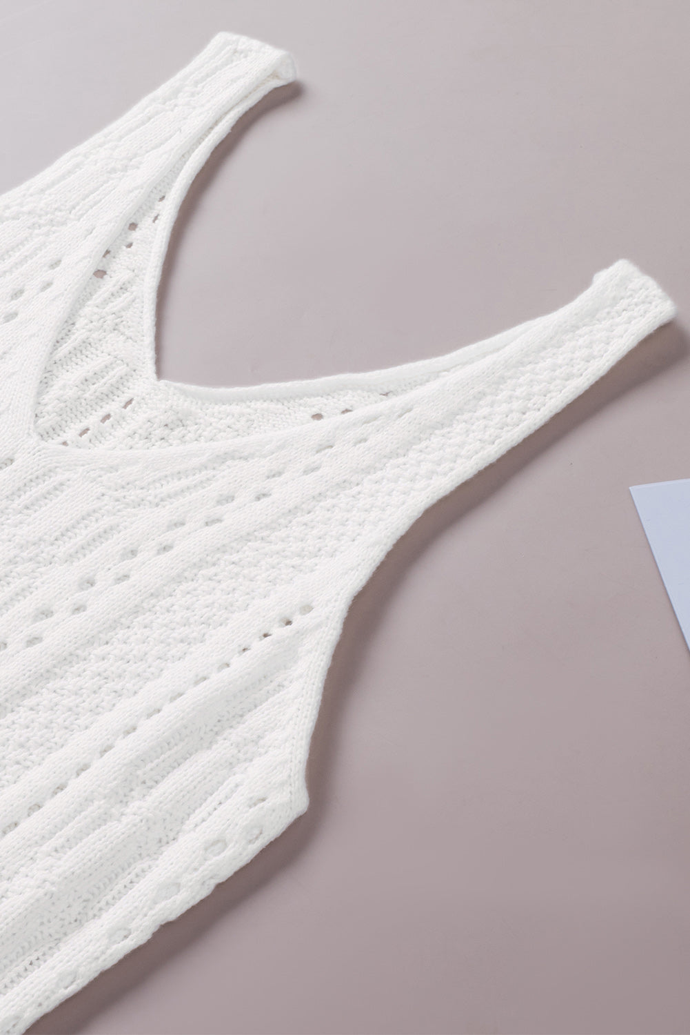 Openwork Sleeveless V-Neck Knit Dress The Stout Steer