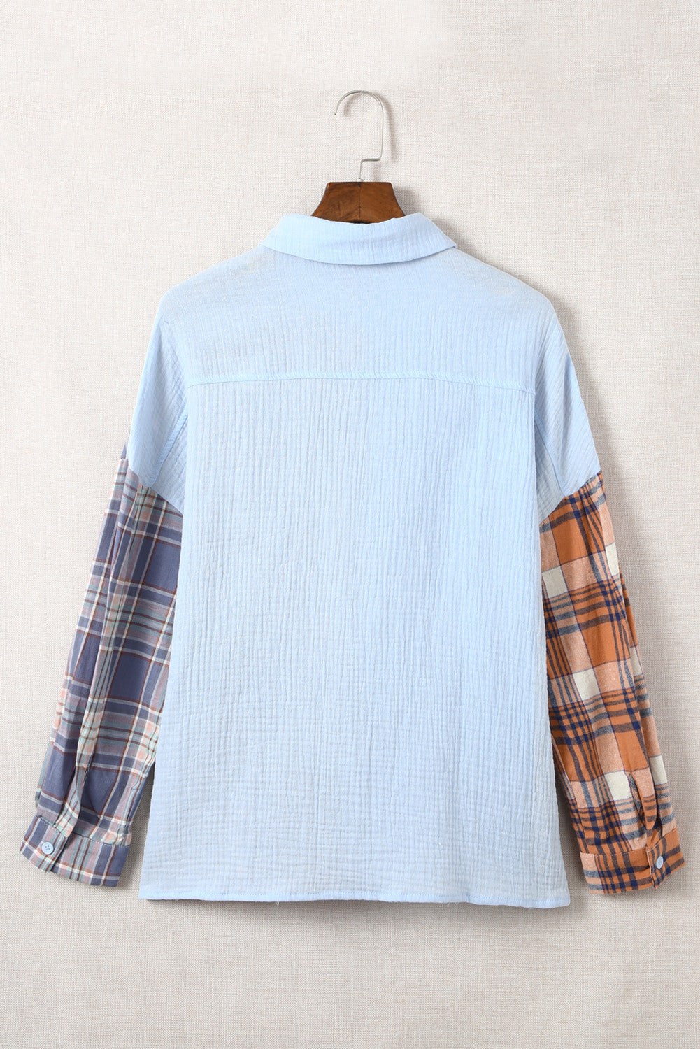 Plaid Color Block Textured Drop Shoulder Shirt Jacket The Stout Steer
