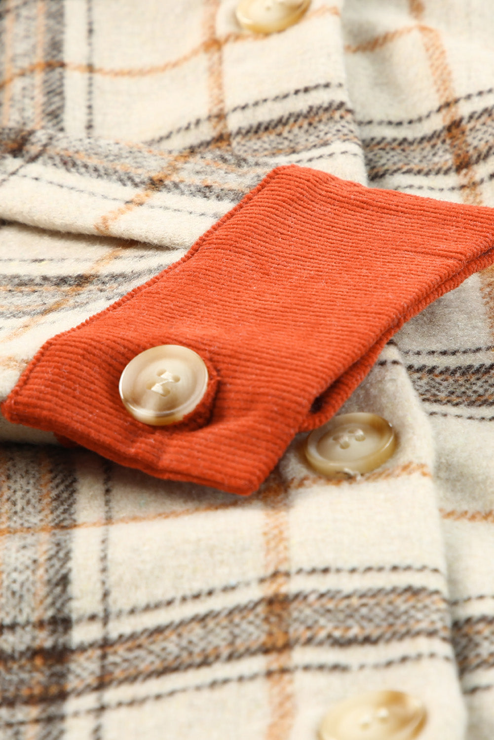 Plaid Contrast Corduroy Shacket The Stout Steer