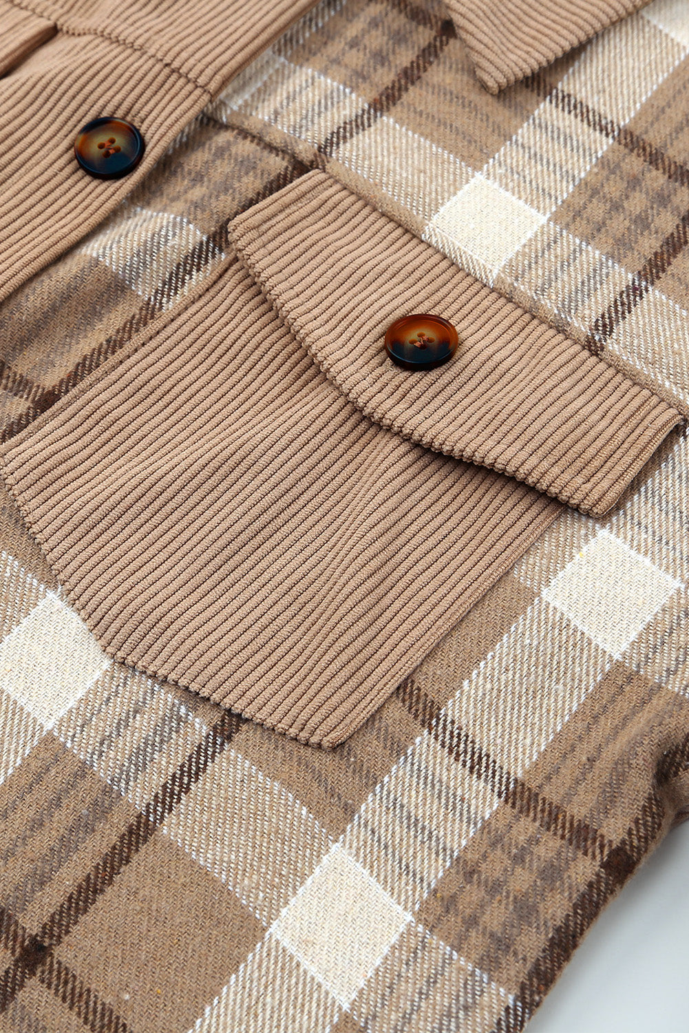 Plaid Corduroy Dropped Shoulder Jacket The Stout Steer