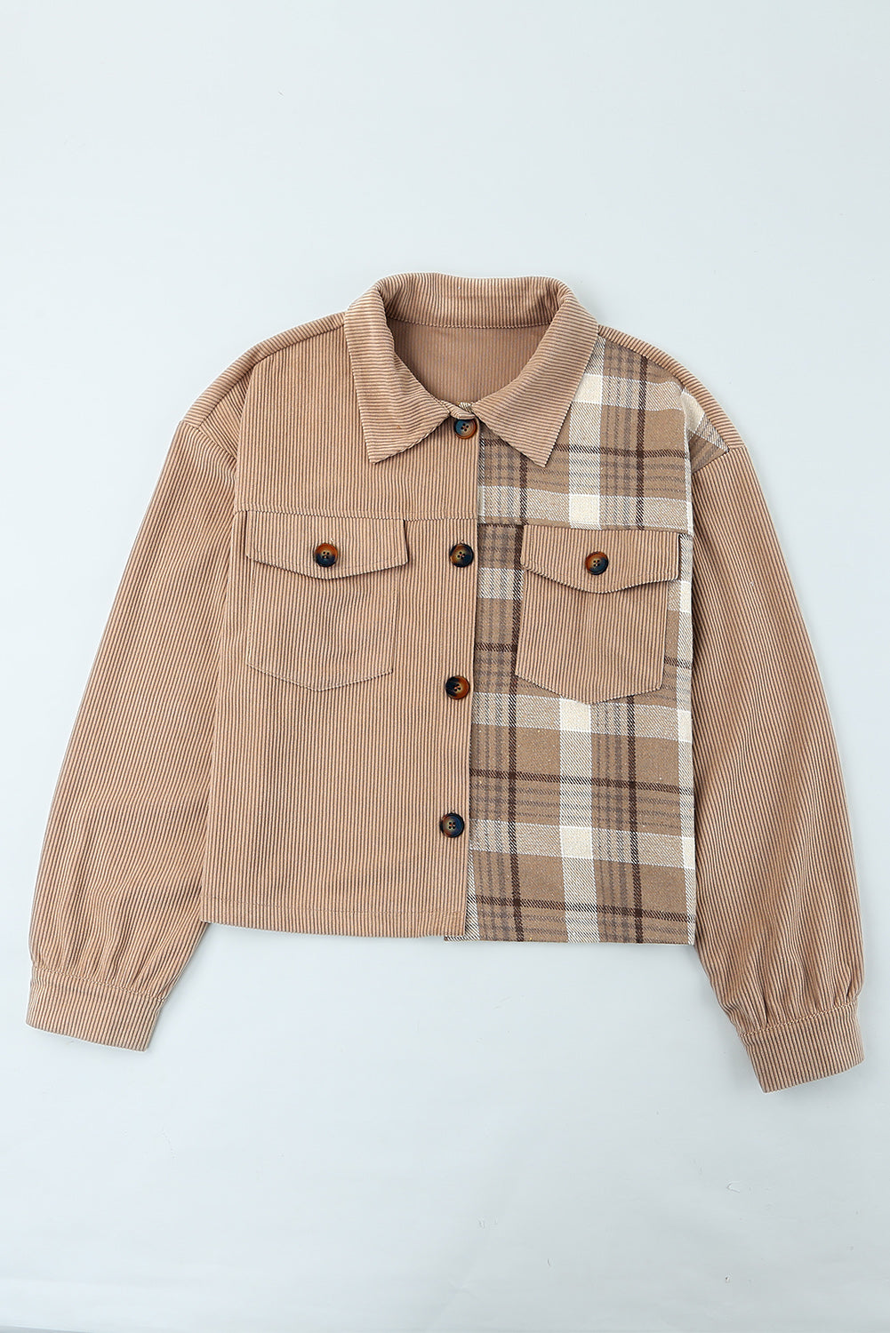 Plaid Corduroy Dropped Shoulder Jacket The Stout Steer