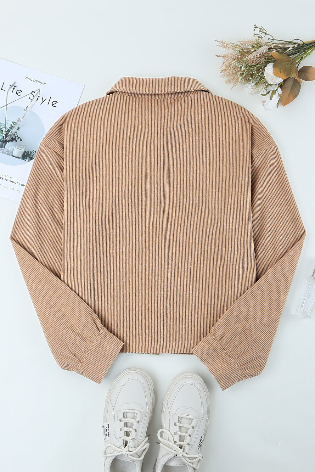 Plaid Corduroy Dropped Shoulder Jacket The Stout Steer