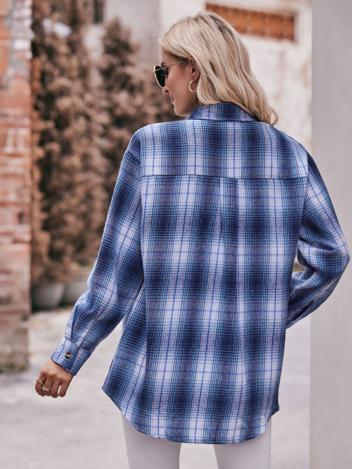 Plaid Dropped Shoulder Longline Shirt The Stout Steer
