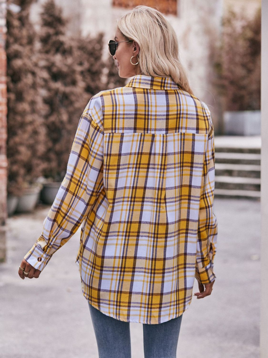 Plaid Dropped Shoulder Longline Shirt The Stout Steer