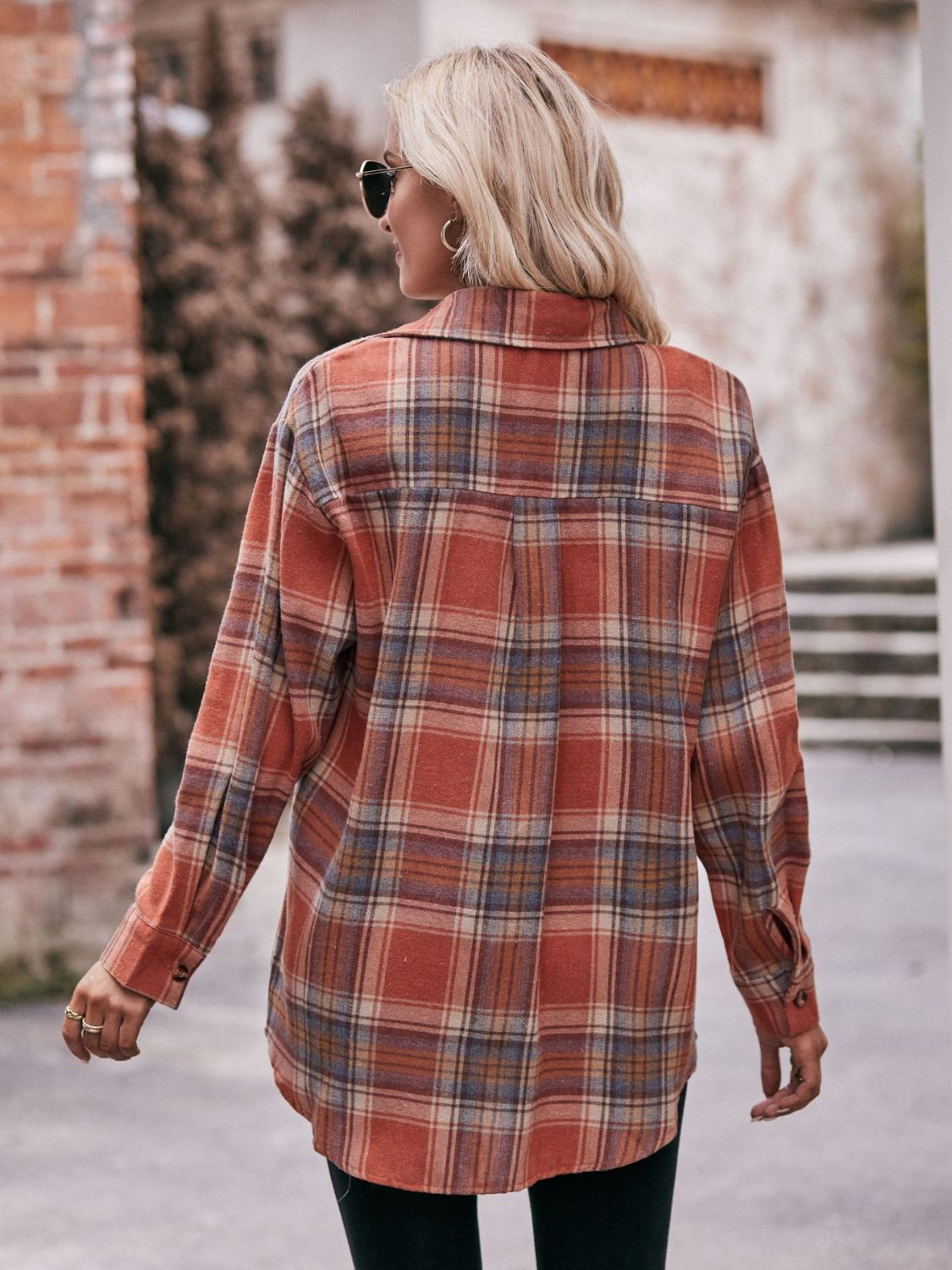 Plaid Dropped Shoulder Longline Shirt The Stout Steer