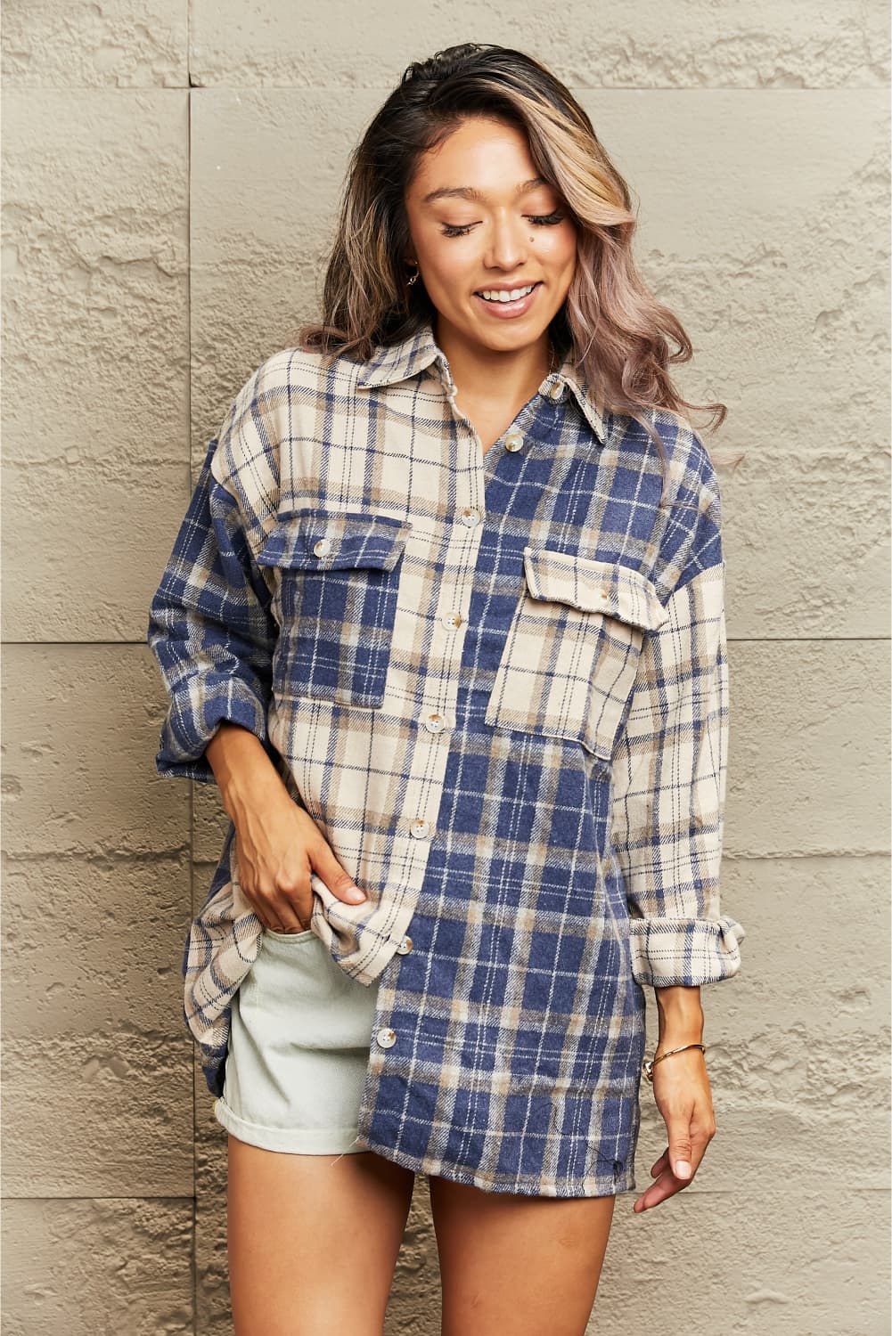 Plaid Dropped Shoulder Shirt Jacket The Stout Steer