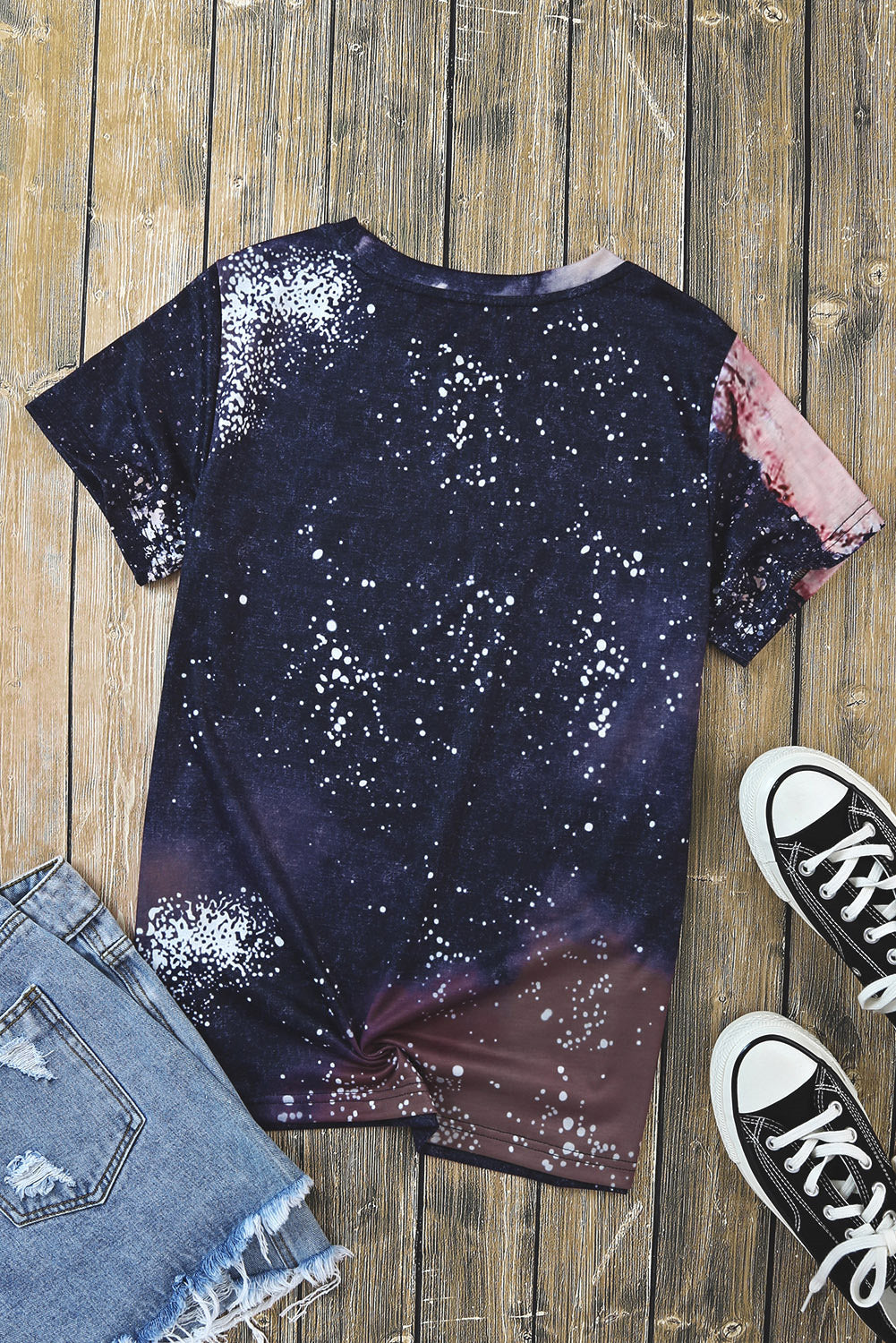 Printed AMERICA Graphic Round Neck Short Sleeve Tee The Stout Steer