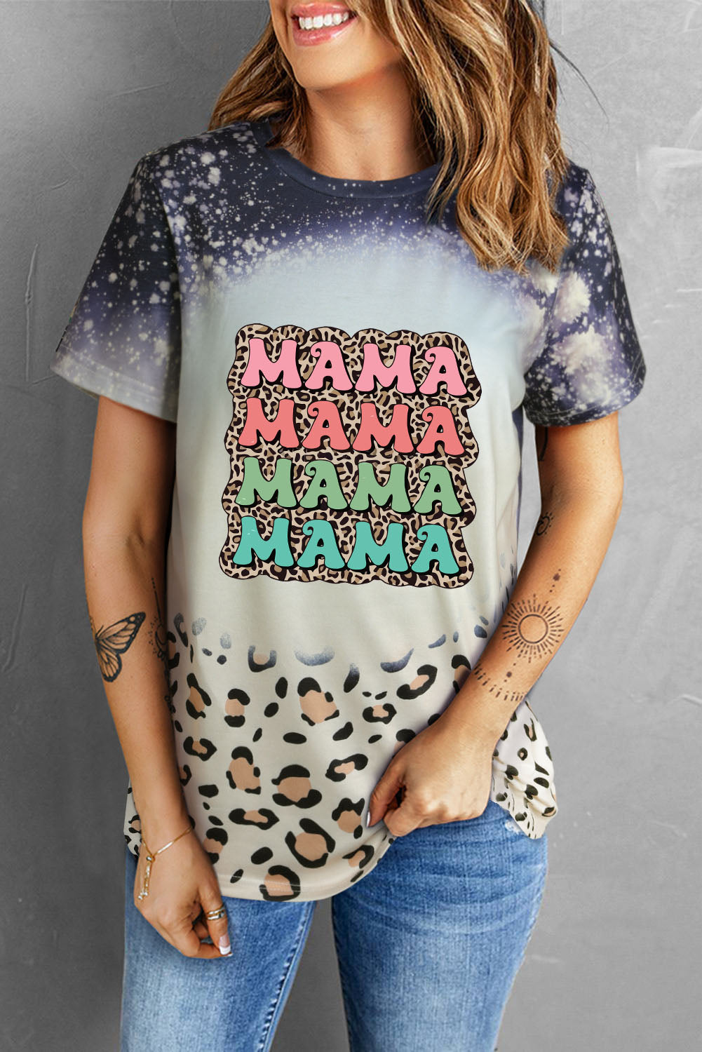 Printed MAMA Graphic Round Neck Tee The Stout Steer