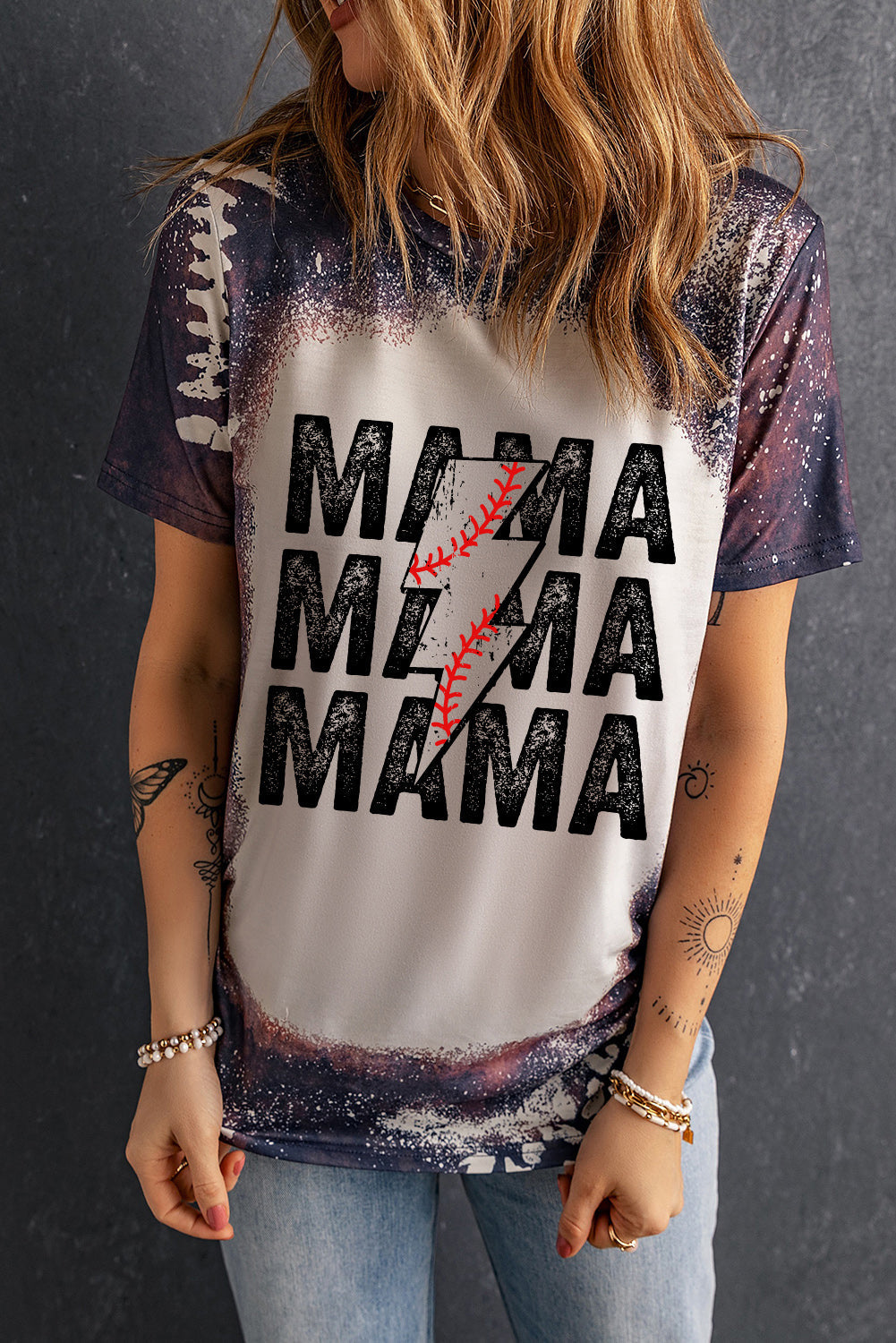 Printed MAMA Graphic Round Neck Tee The Stout Steer