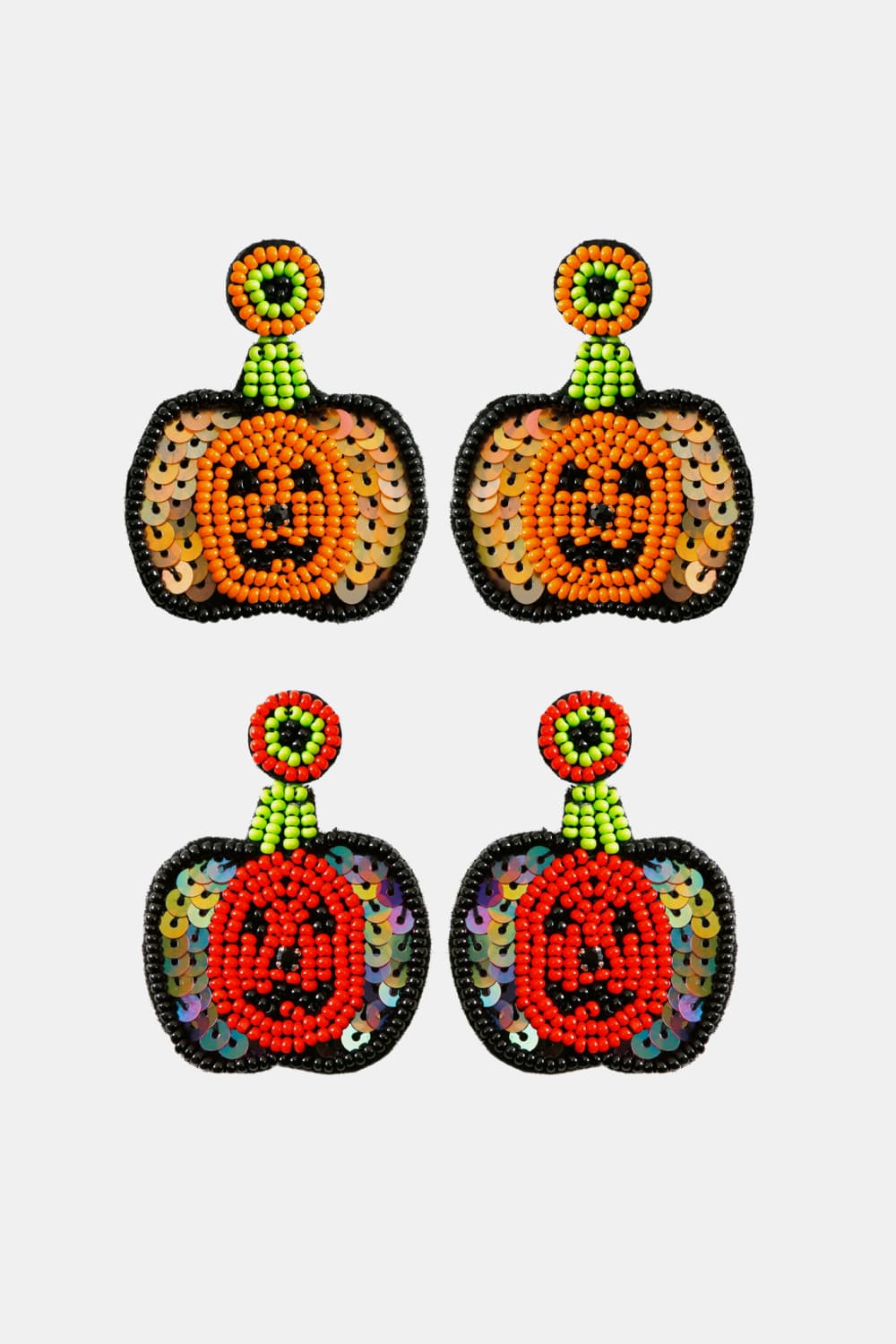 Pumpkin Shape Beaded Dangle Earrings The Stout Steer