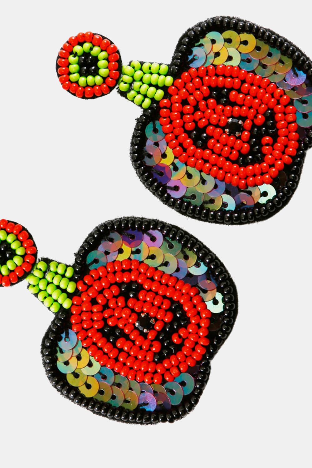Pumpkin Shape Beaded Dangle Earrings The Stout Steer