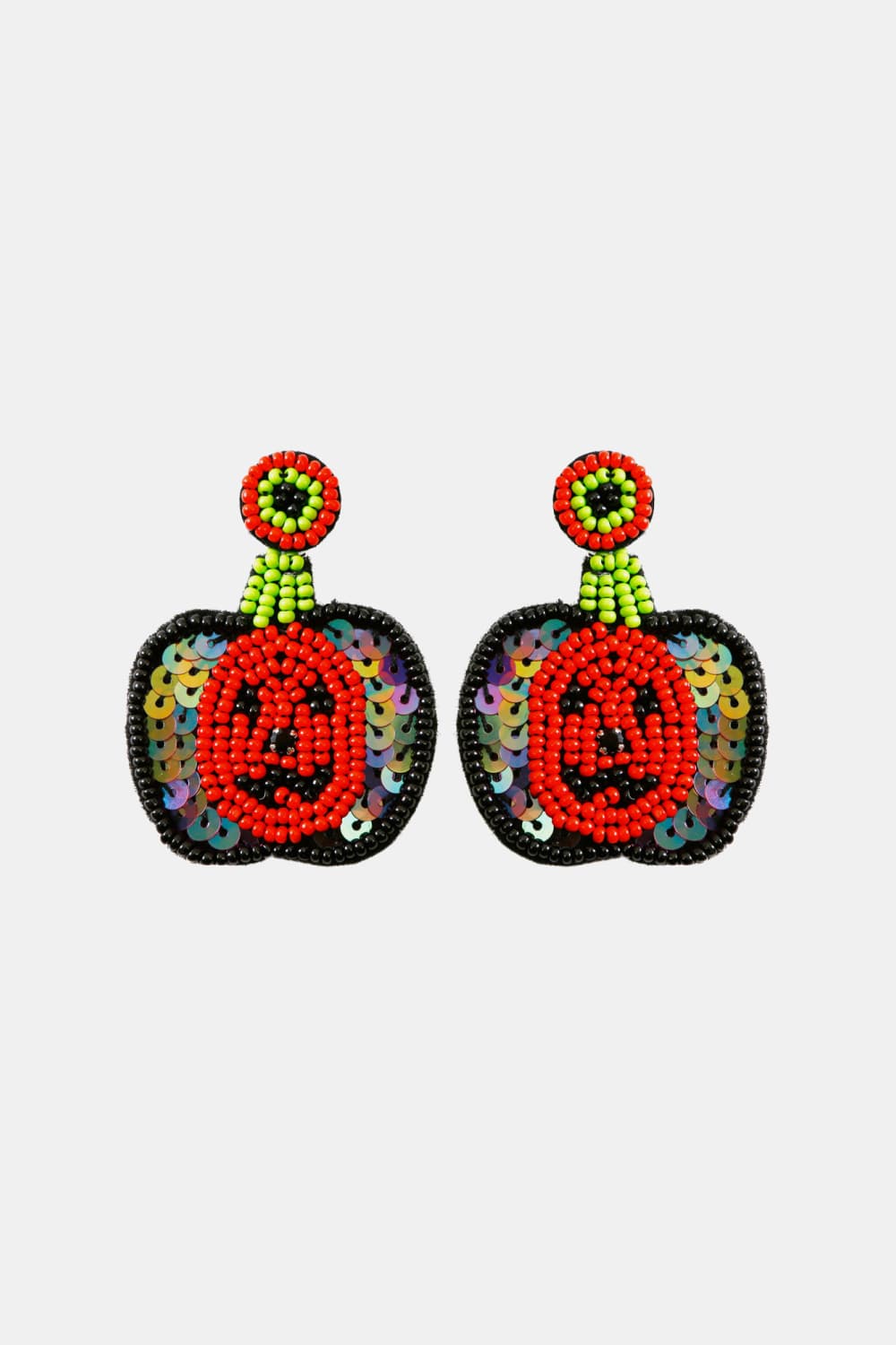 Pumpkin Shape Beaded Dangle Earrings The Stout Steer